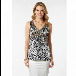 Express 100% silk Black & White Sleeveless Top M